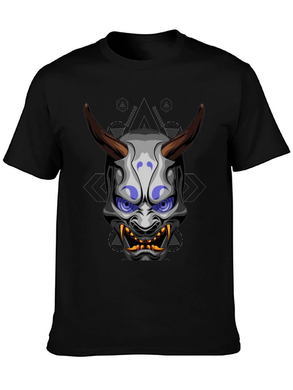 Oni Mask Graphic Tee - Unique Japanese Demon Design