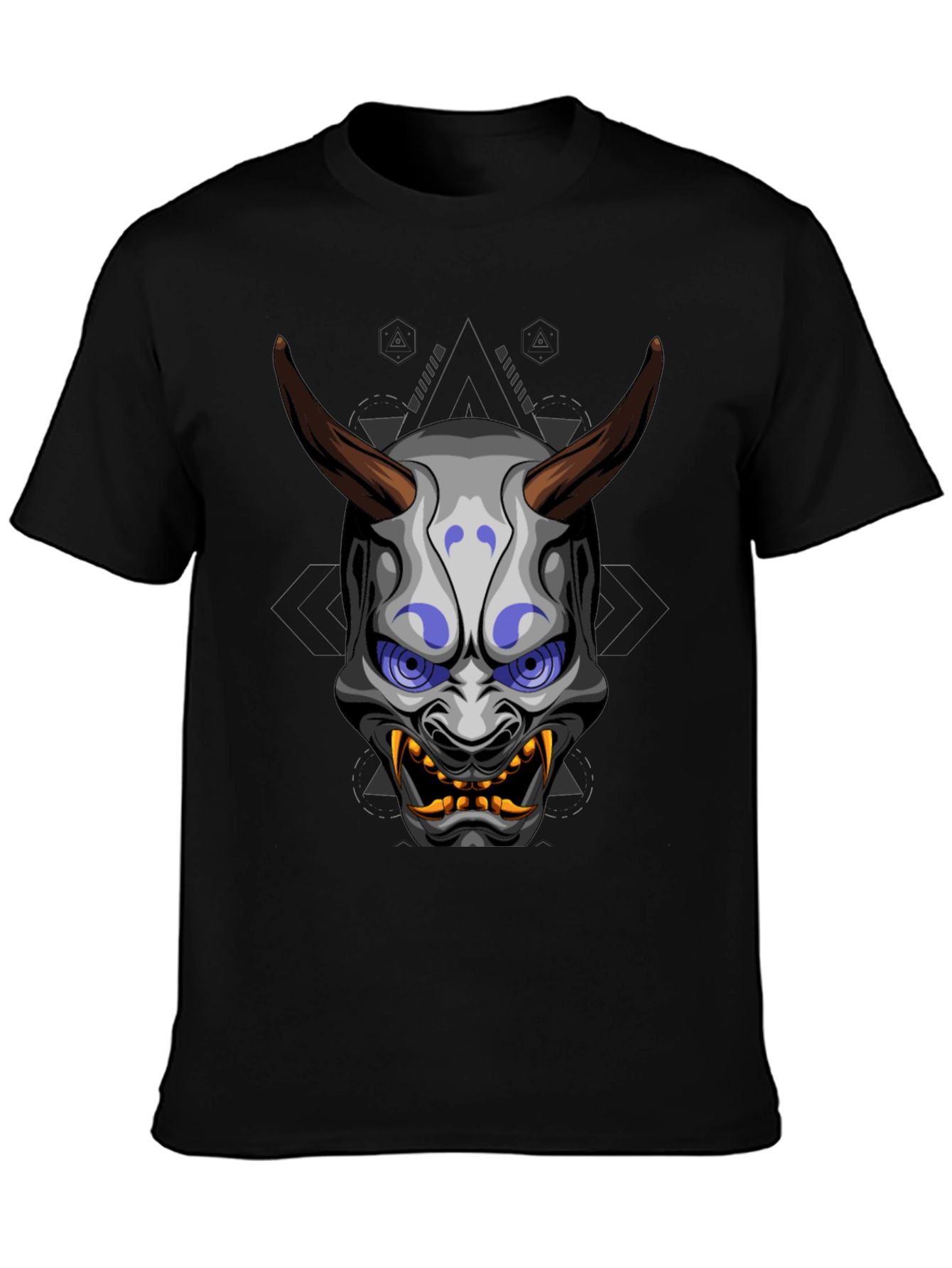 Oni Mask Graphic Tee - Unique Japanese Demon Design