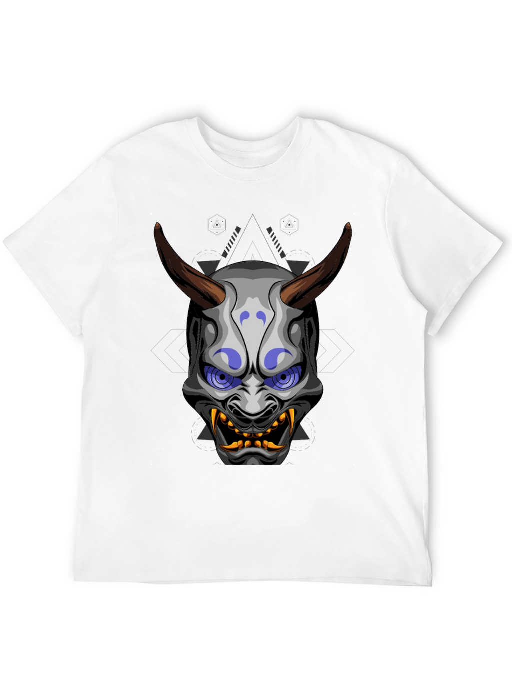Oni Mask Graphic Tee - Unique Japanese Demon Design