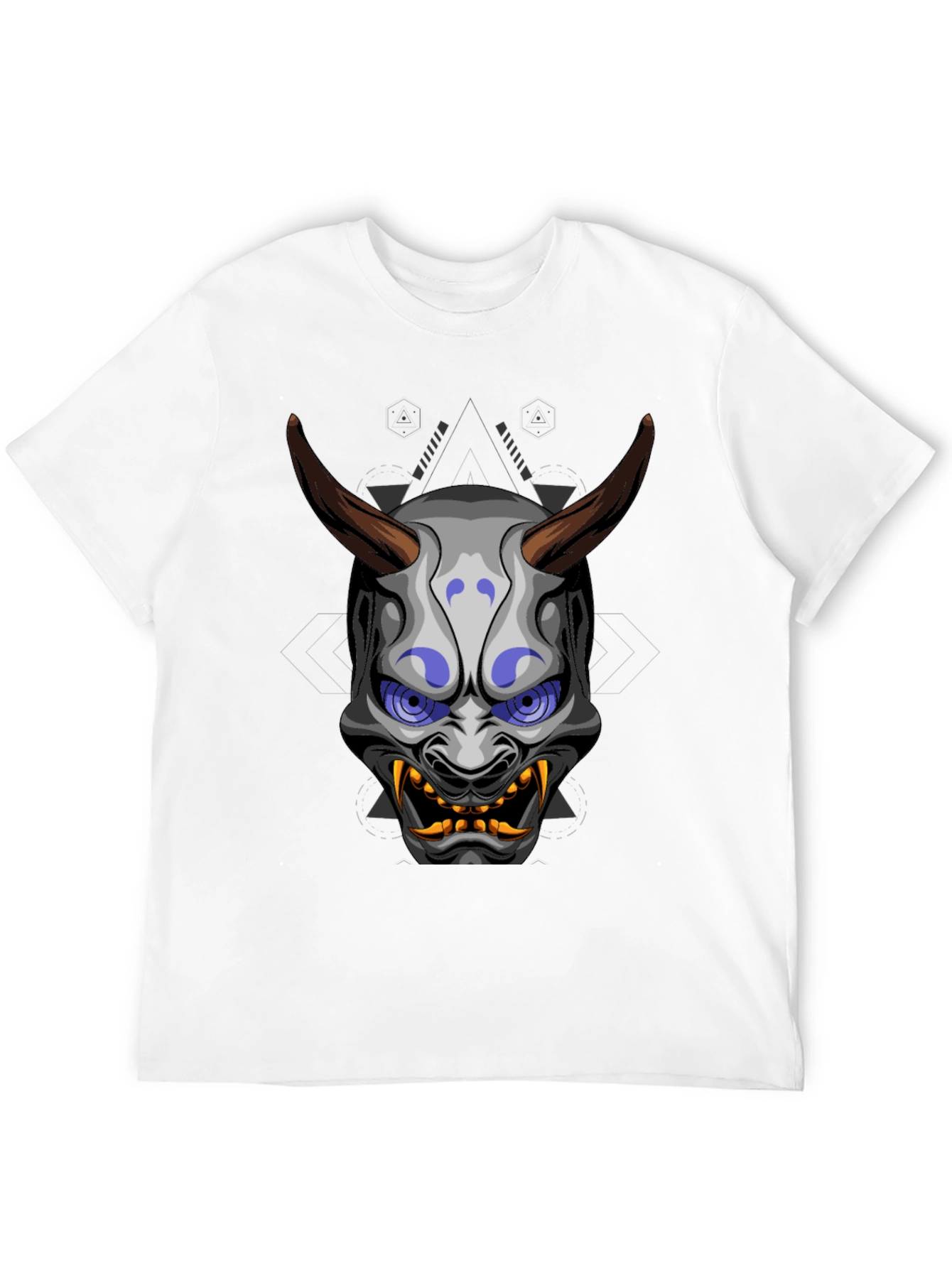 Oni Mask Graphic Tee - Unique Japanese Demon Design