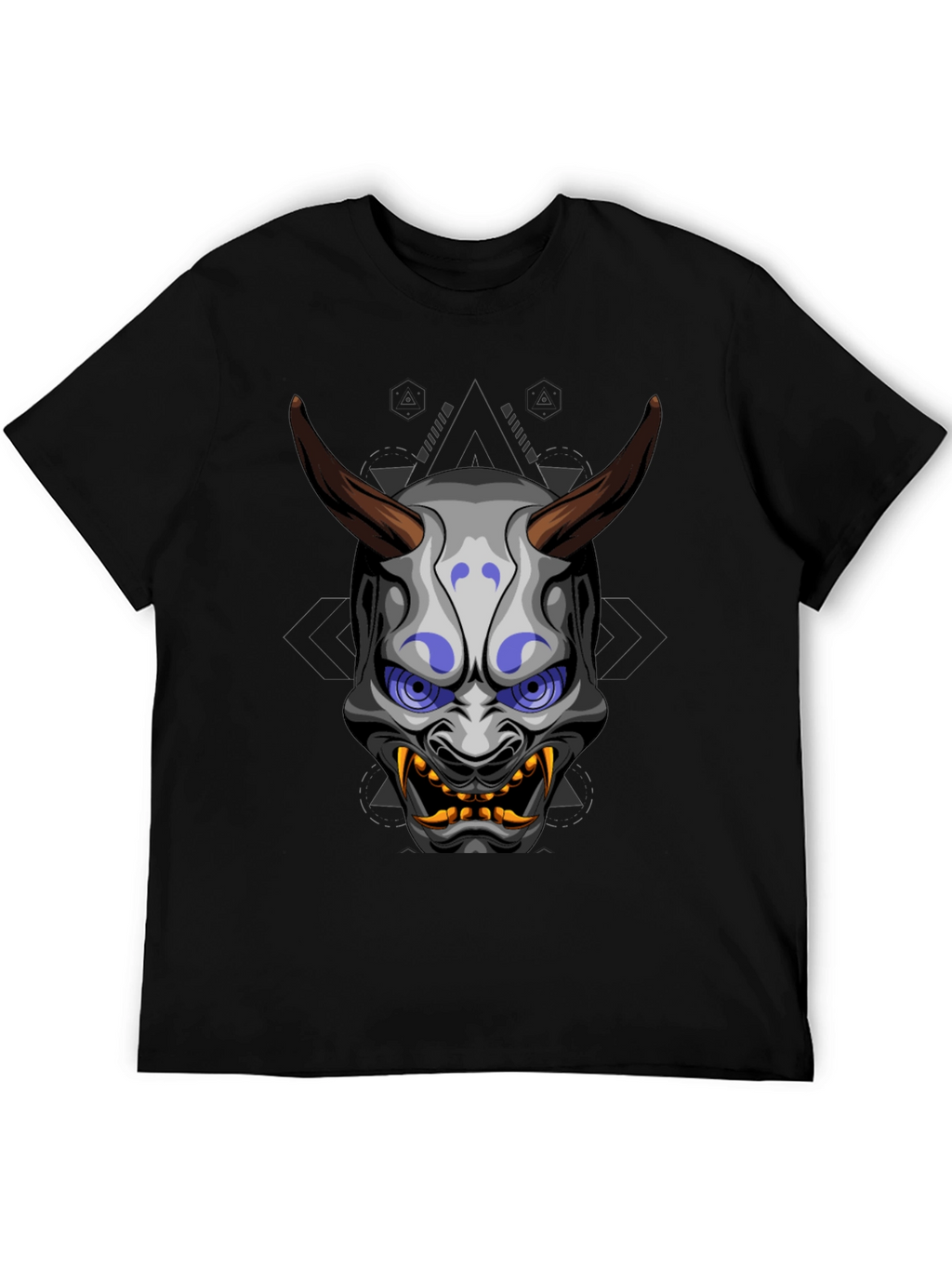 Oni Mask Graphic Tee - Unique Japanese Demon Design