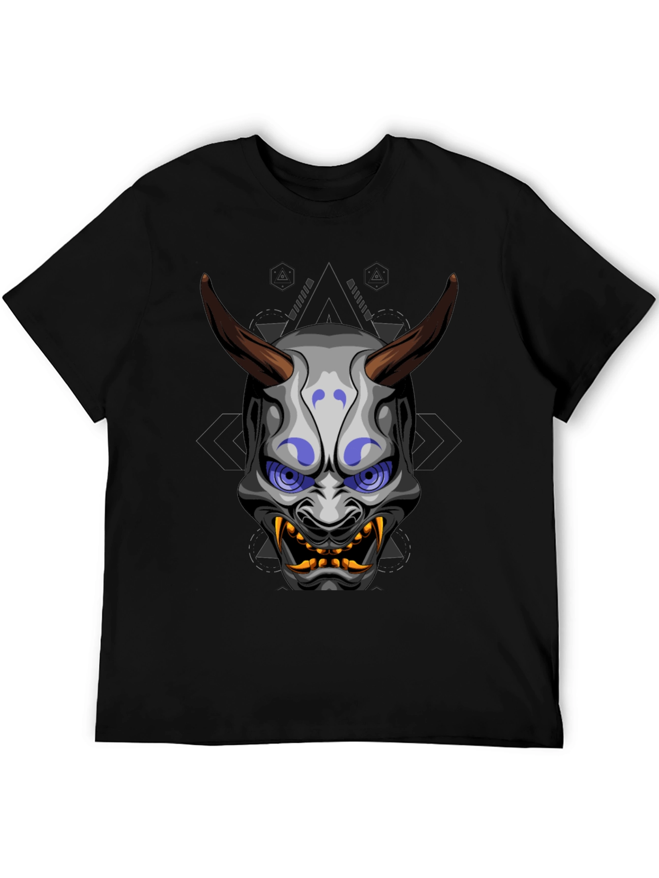Oni Mask Graphic Tee - Unique Japanese Demon Design