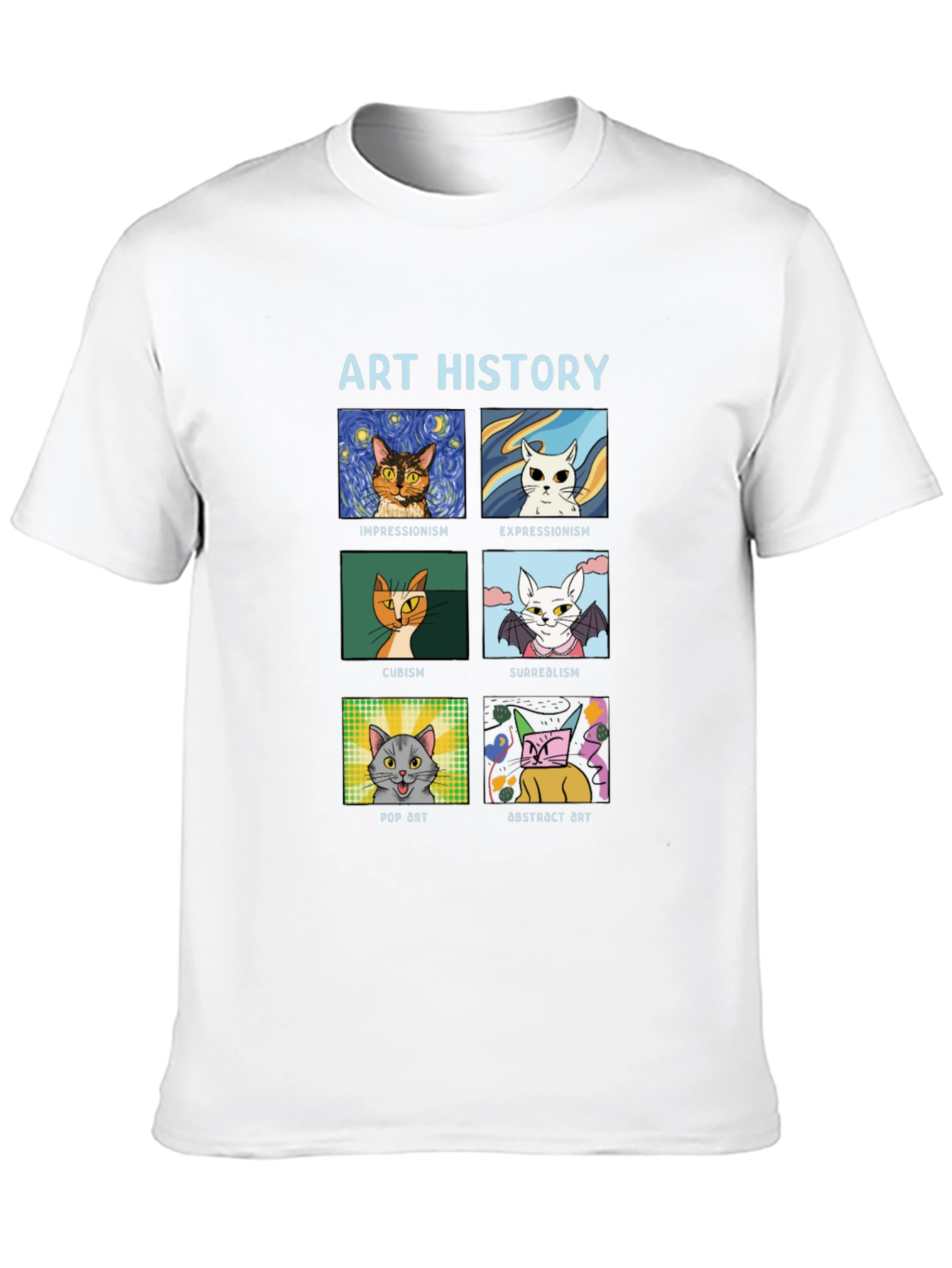Art History Cats Black T-Shirt