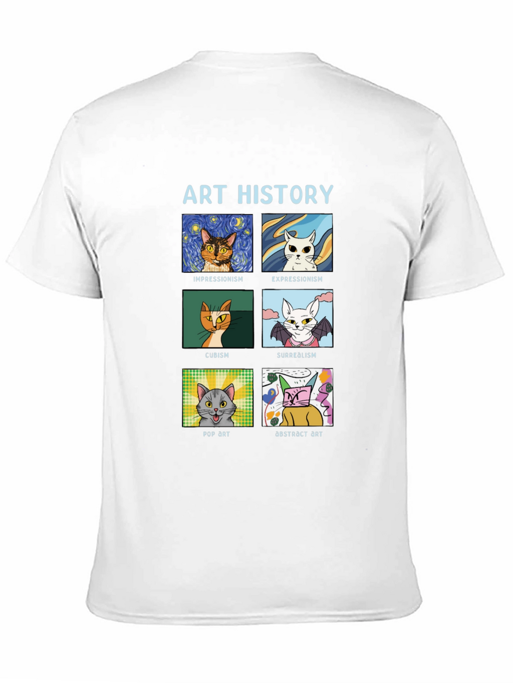 Art History Cats Black T-Shirt