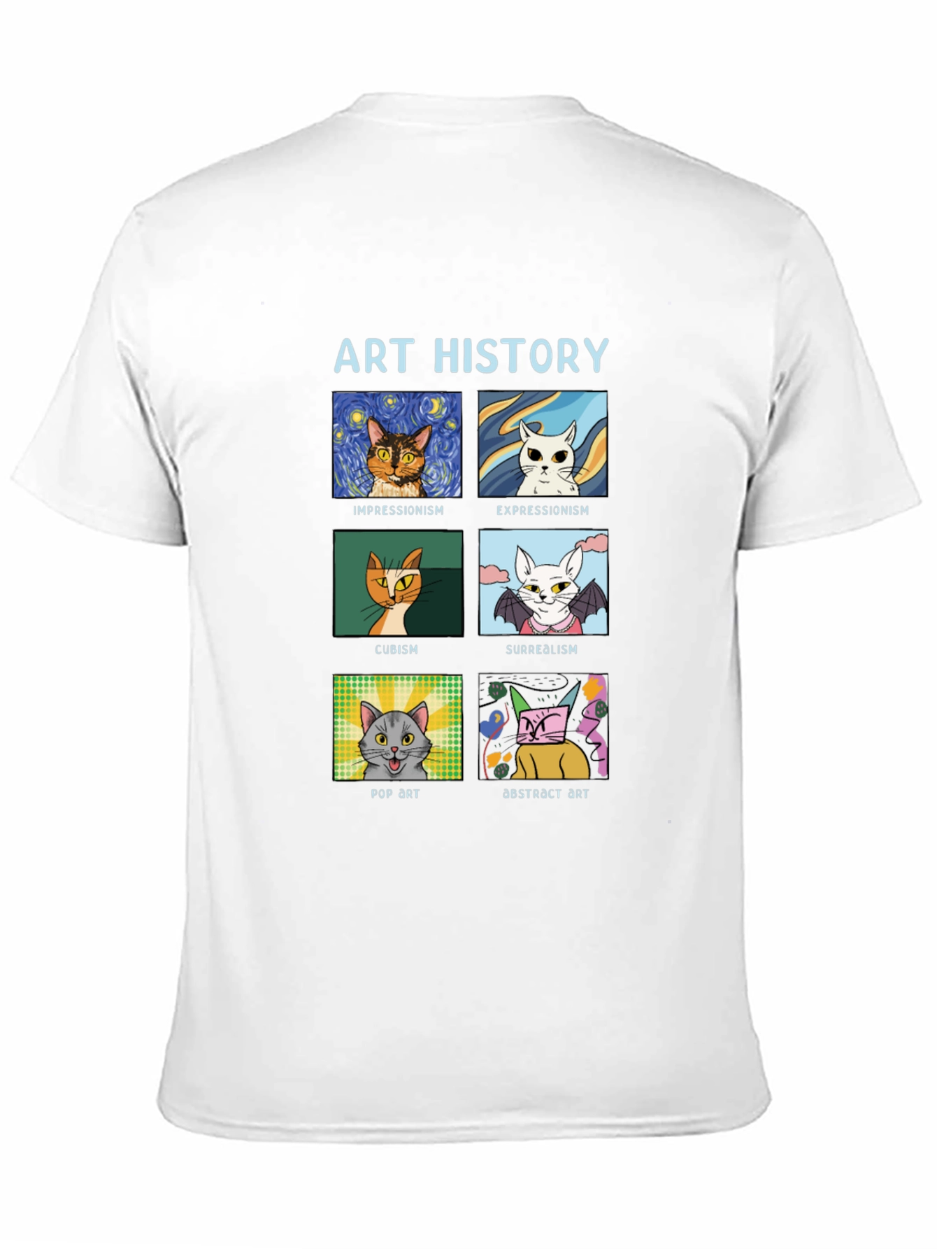 Art History Cats Black T-Shirt
