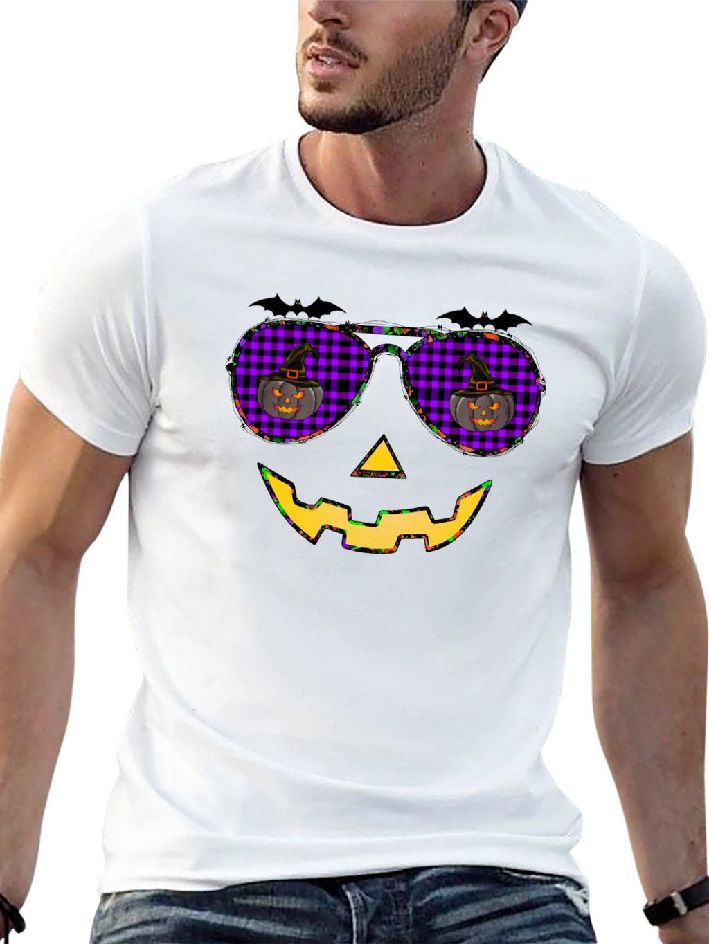 Halloween Pumpkin Sunglasses T-Shirt