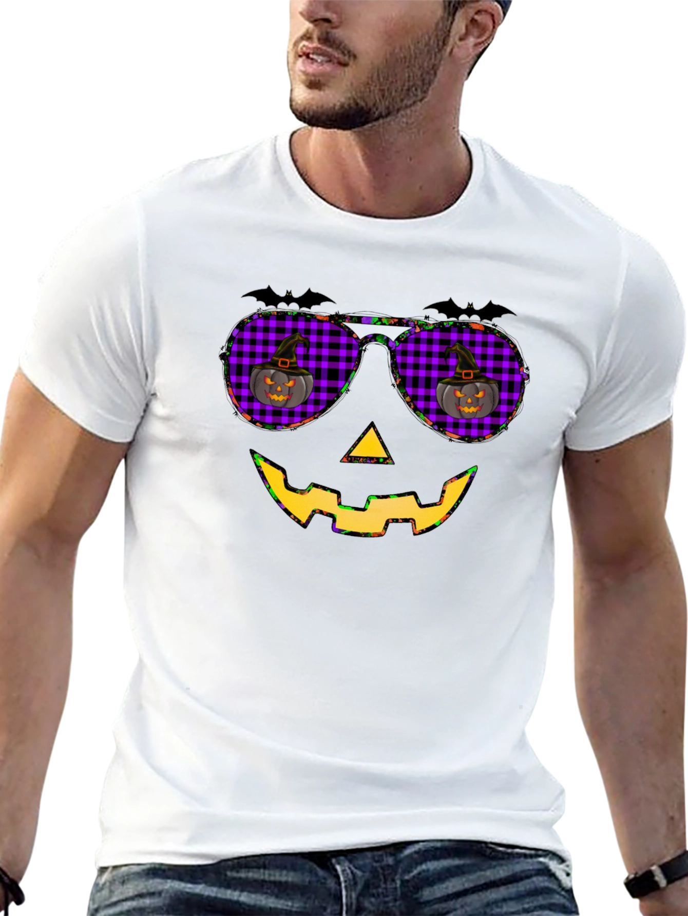 Halloween Pumpkin Sunglasses T-Shirt