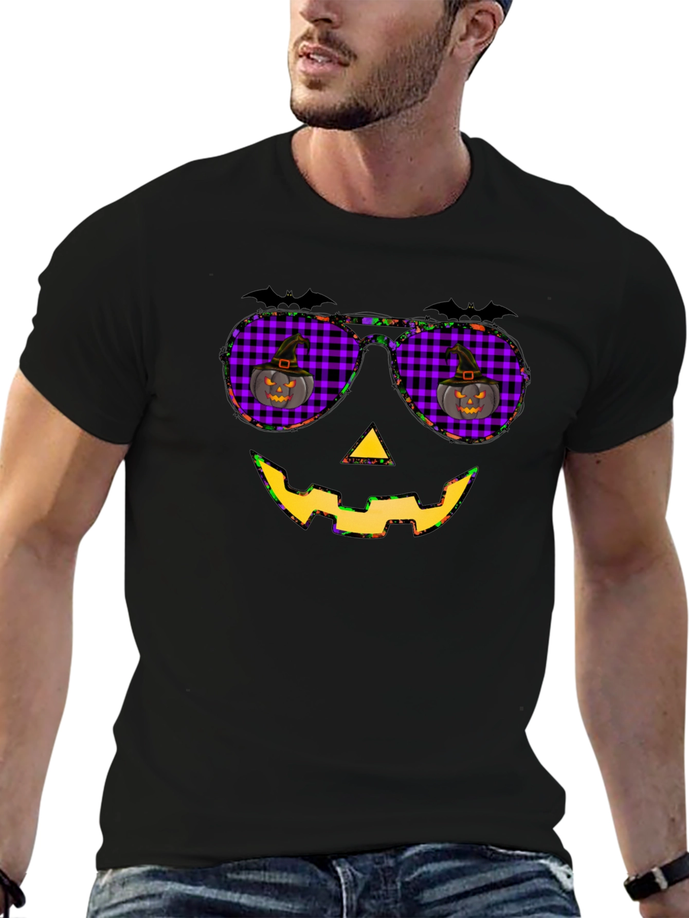 Halloween Pumpkin Sunglasses T-Shirt
