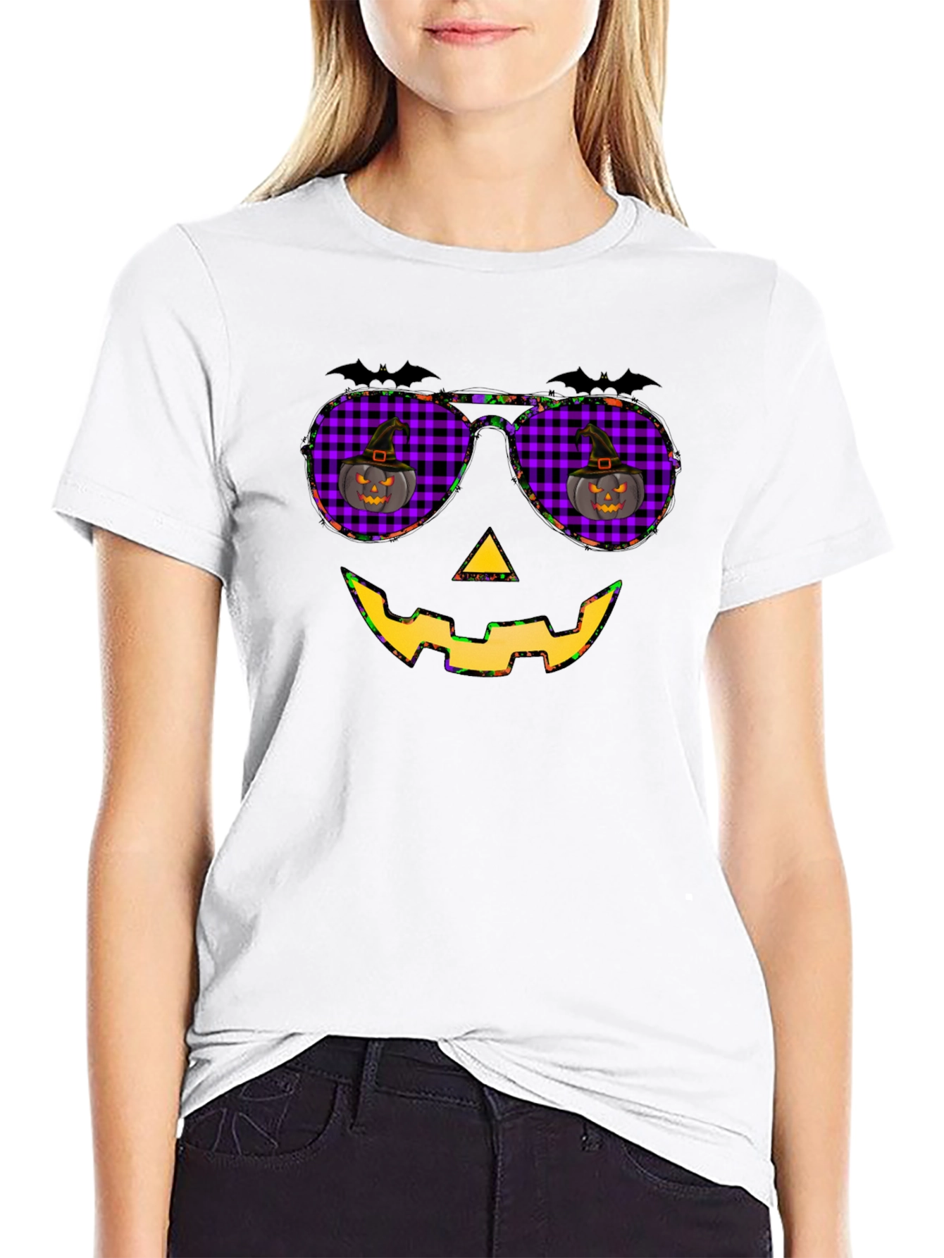 Halloween Pumpkin Sunglasses T-Shirt
