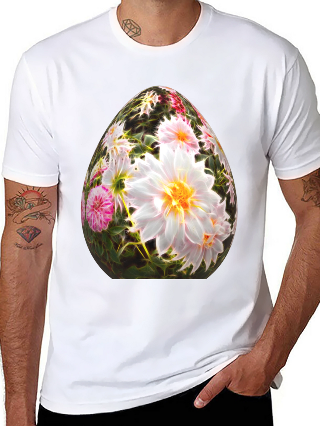 Floral Easter Egg Graphic T-Shirt
