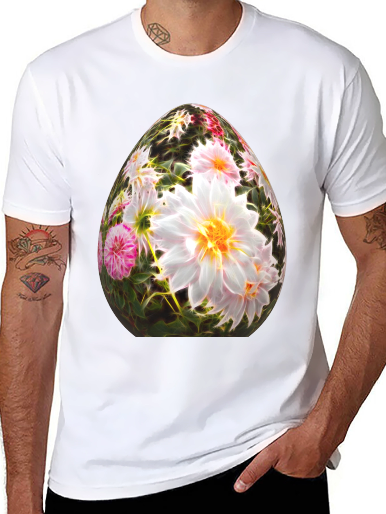 Floral Easter Egg Graphic T-Shirt