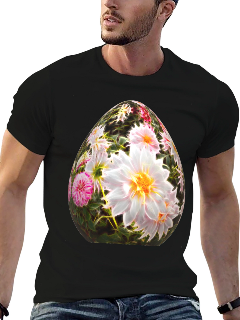 Floral Easter Egg Graphic T-Shirt