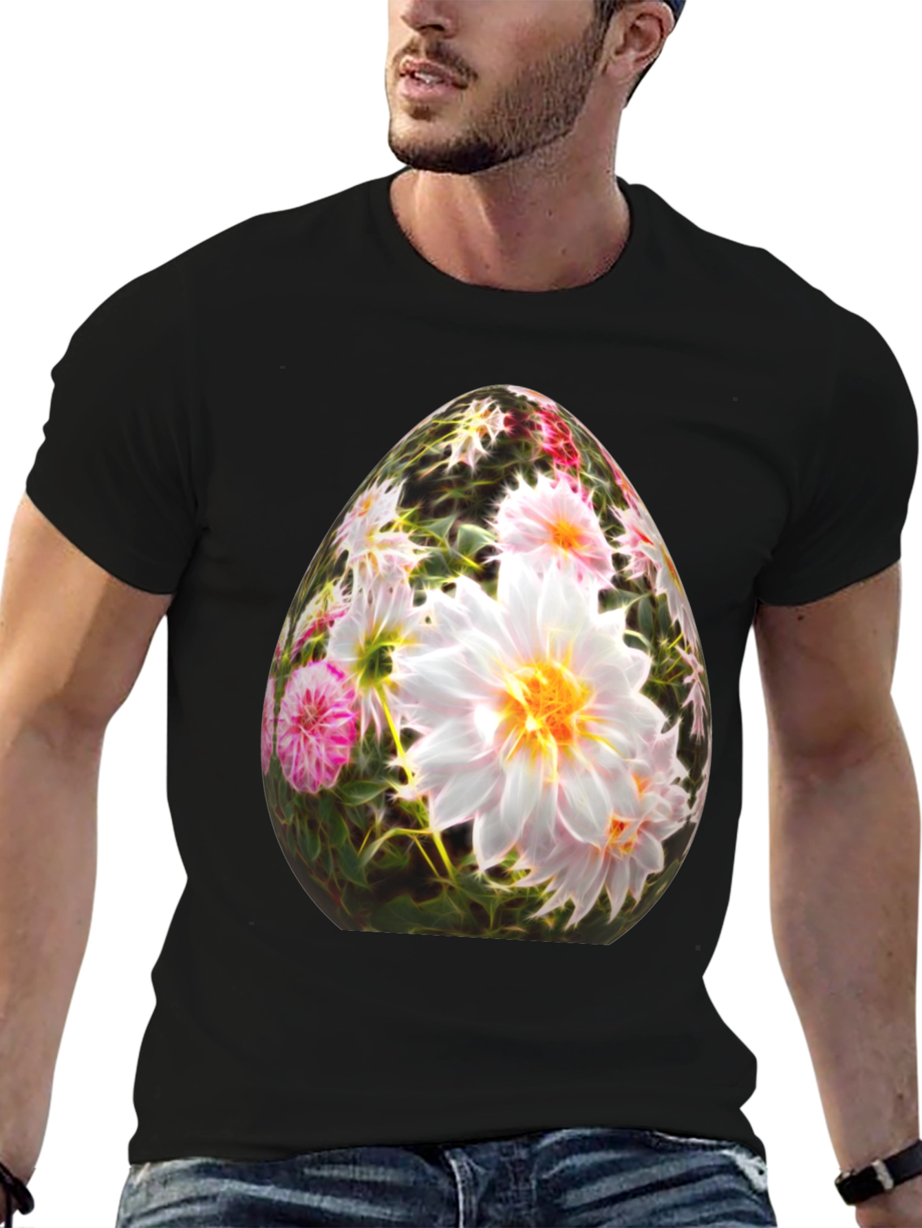 Floral Easter Egg Graphic T-Shirt