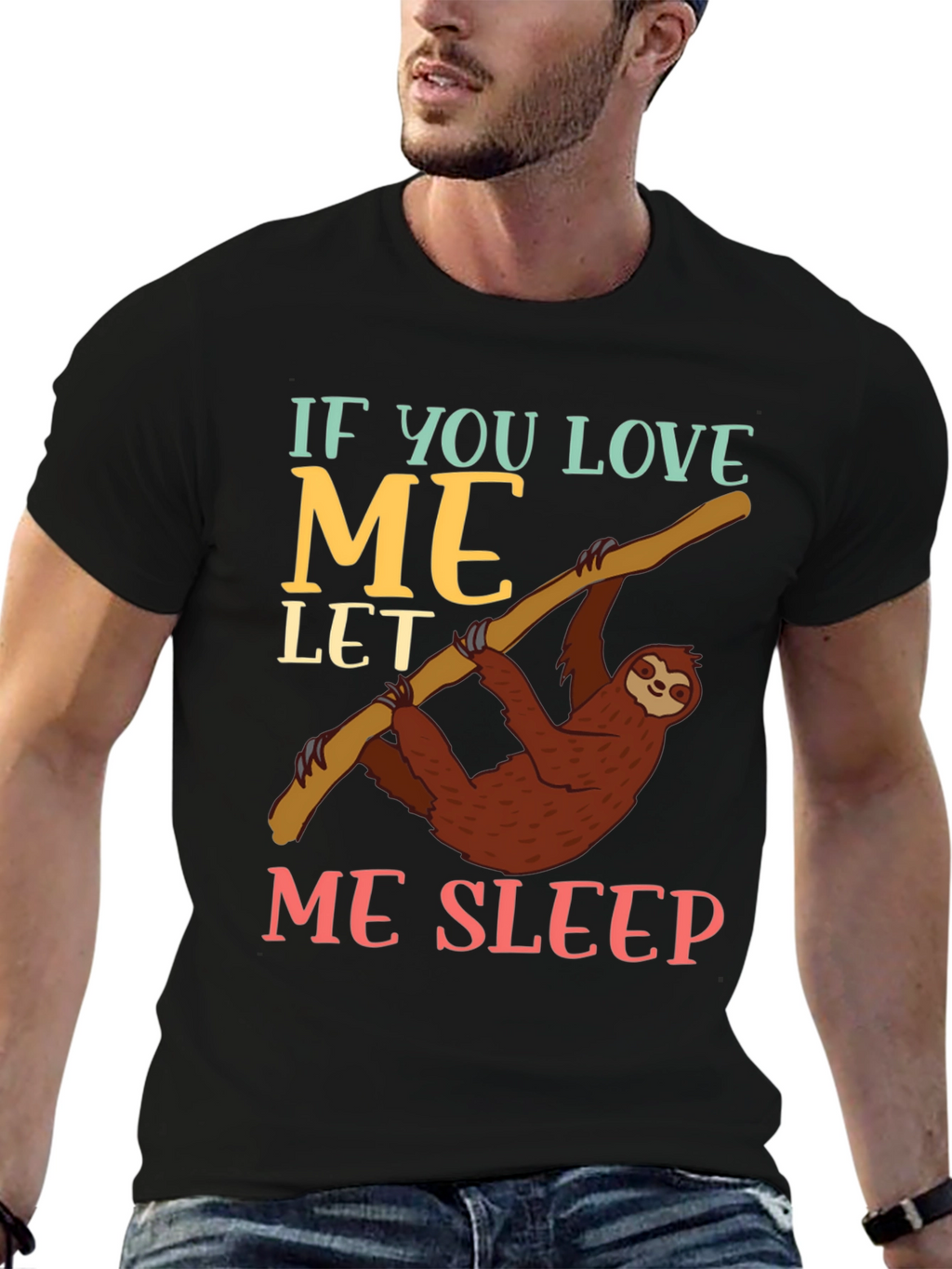Funny Sloth Let Me Sleep Graphic T-Shirt