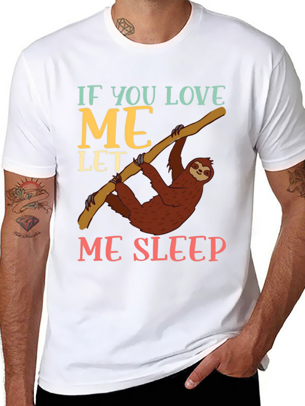 Funny Sloth Let Me Sleep Graphic T-Shirt