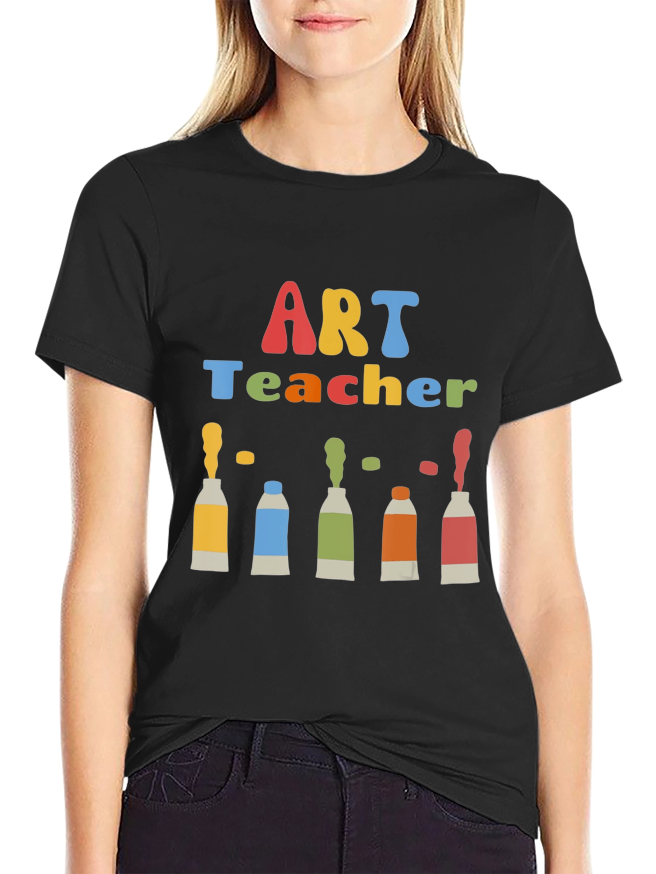Art Teacher T-Shirt: Colorful Paint Tubes