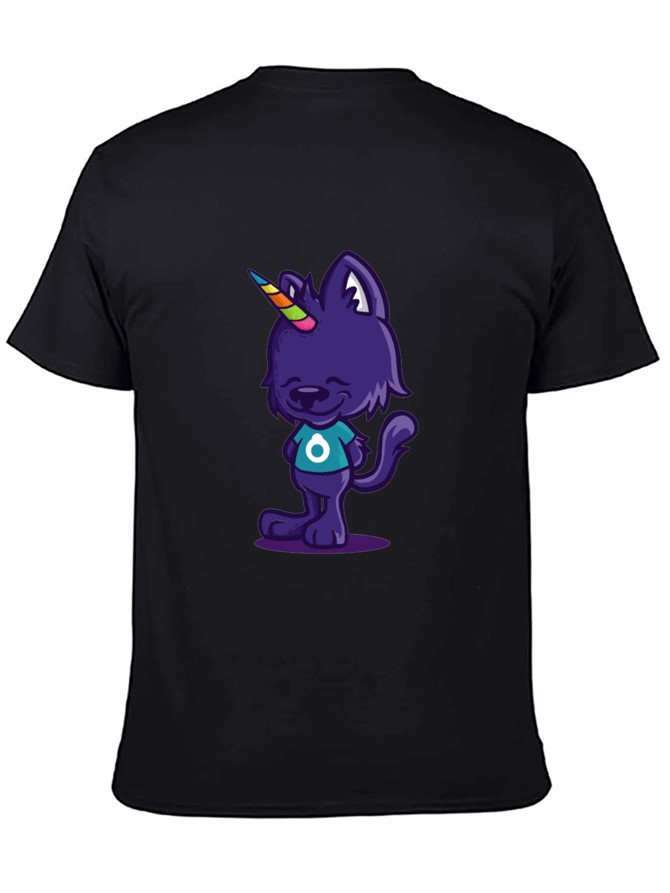 Unicorn Cat Graphic Tee - Mens Black T-Shirt
