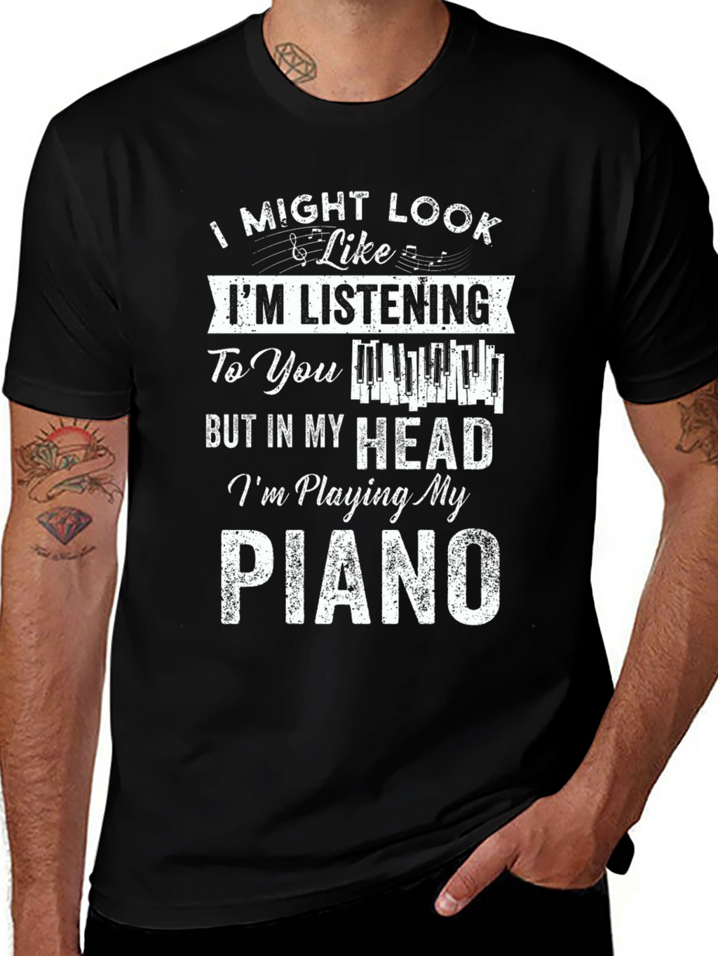 Piano Player Graphic Tee - Im Playing My Piano