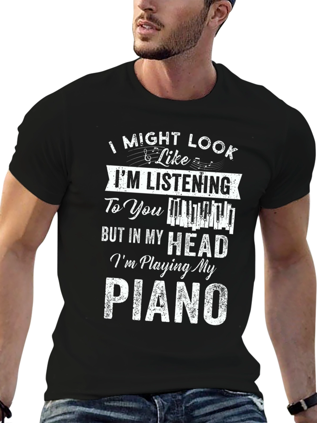 Piano Player Graphic Tee - Im Playing My Piano