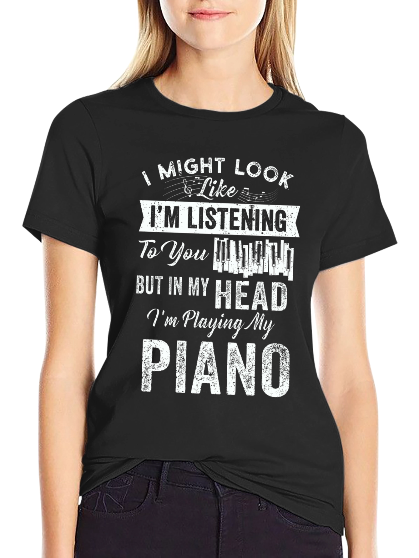 Piano Player Graphic Tee - Im Playing My Piano