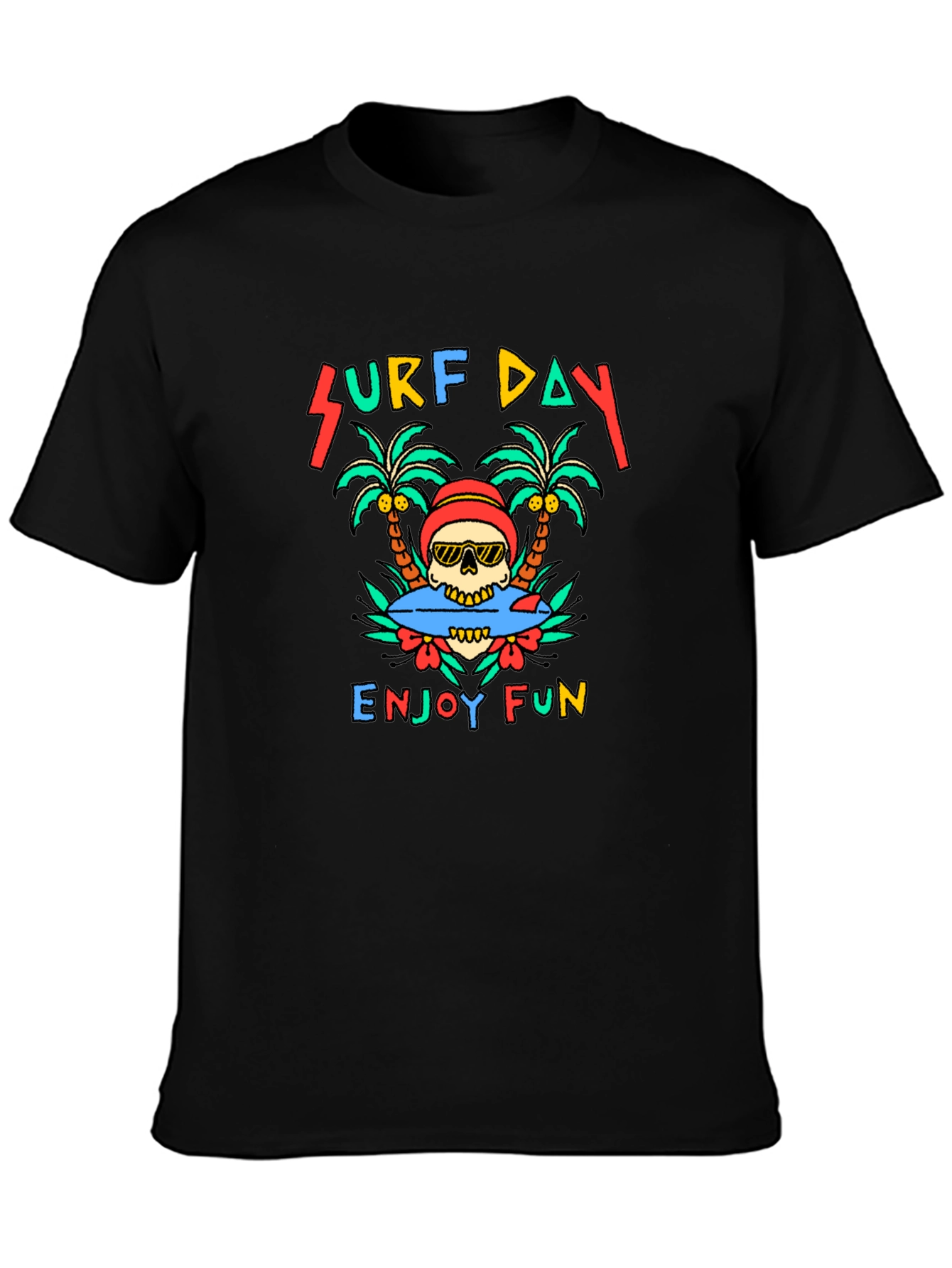 Surf Day Skull Graphic Tee