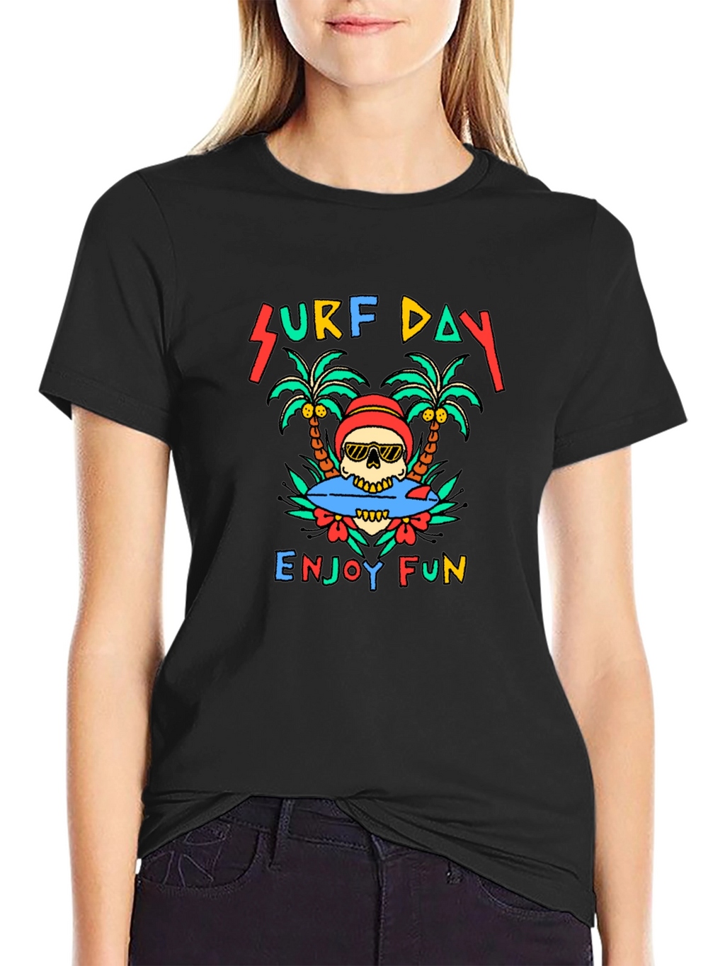 Surf Day Skull Graphic Tee