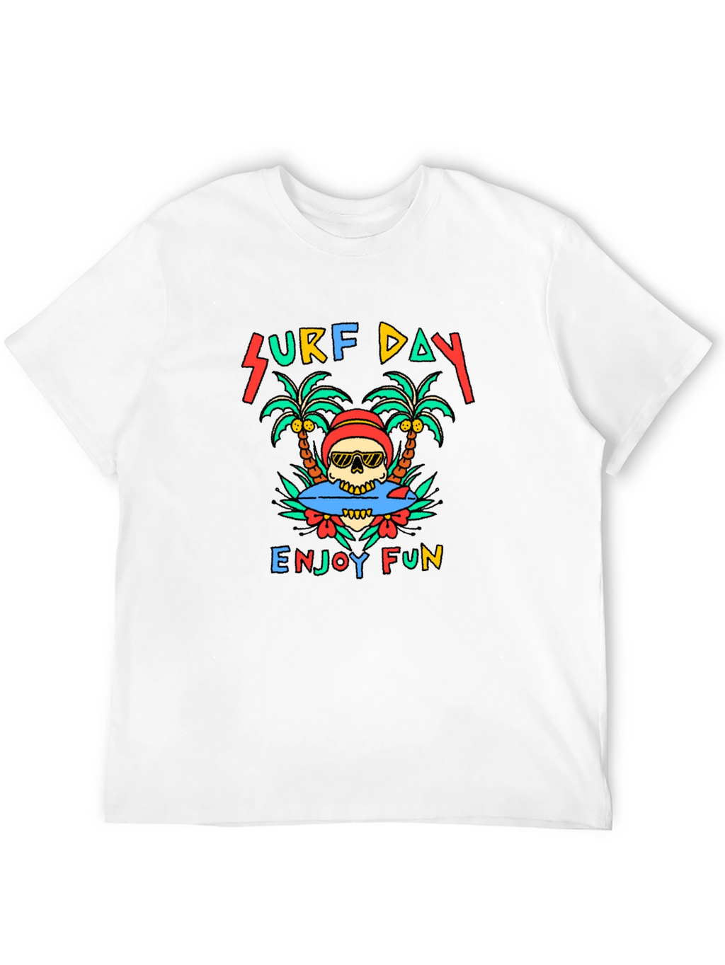 Surf Day Skull Graphic Tee
