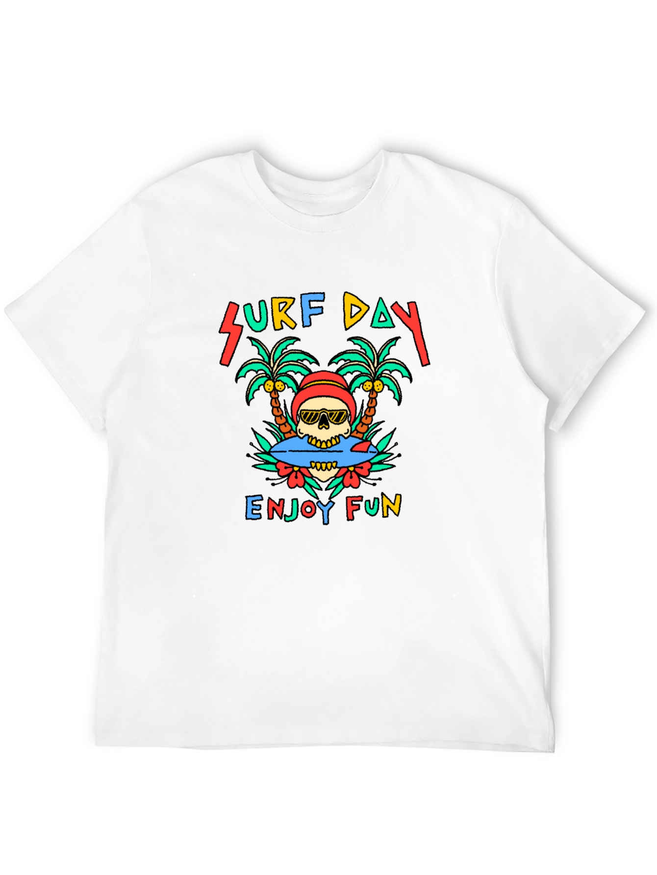 Surf Day Skull Graphic Tee