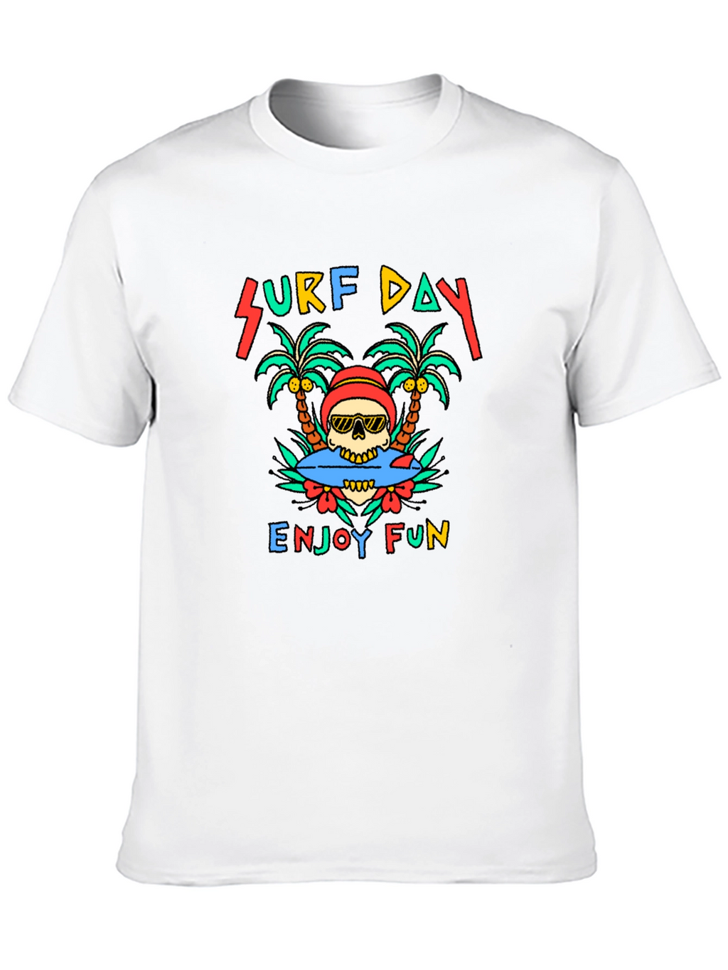 Surf Day Skull Graphic Tee