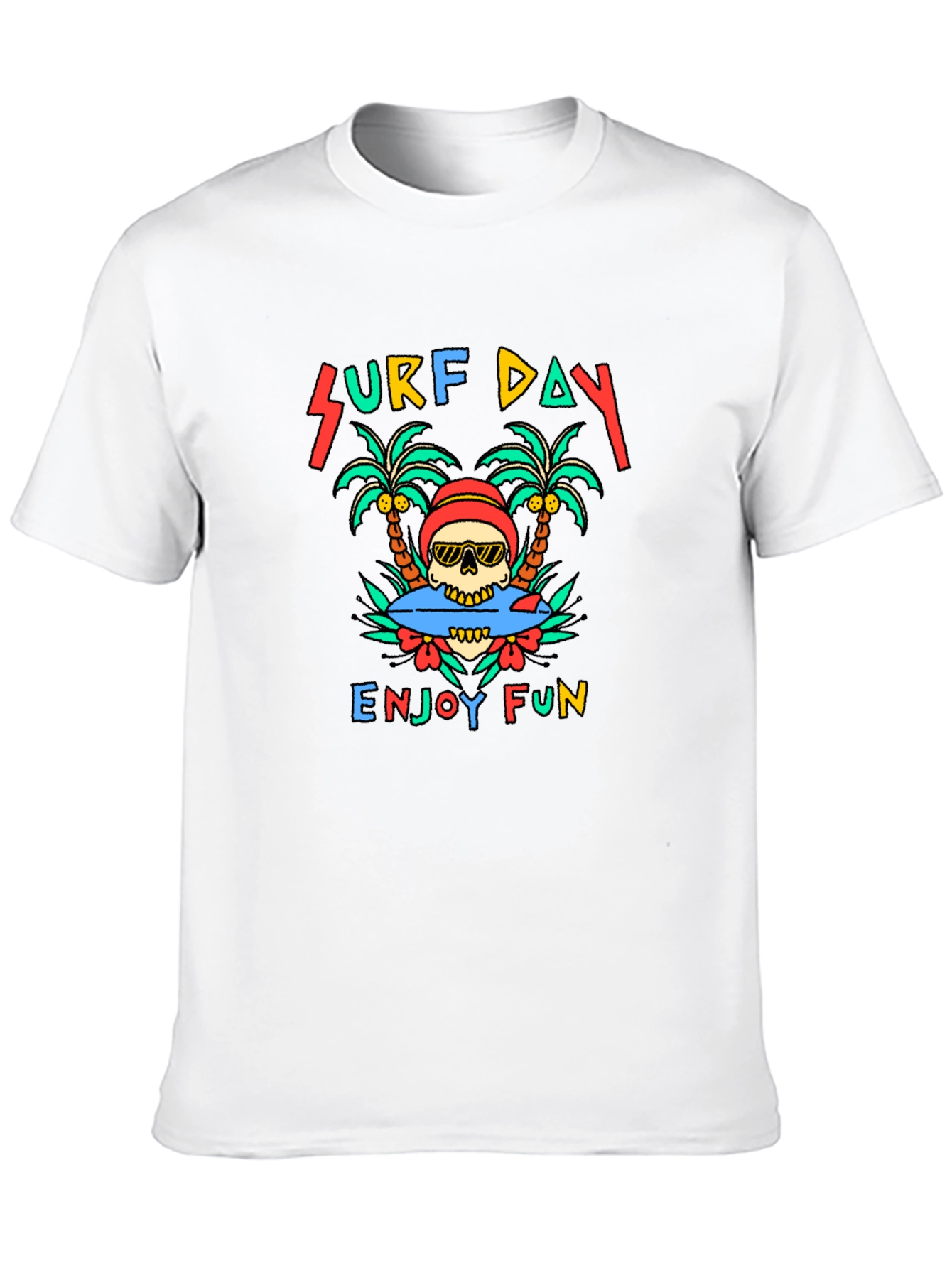 Surf Day Skull Graphic Tee