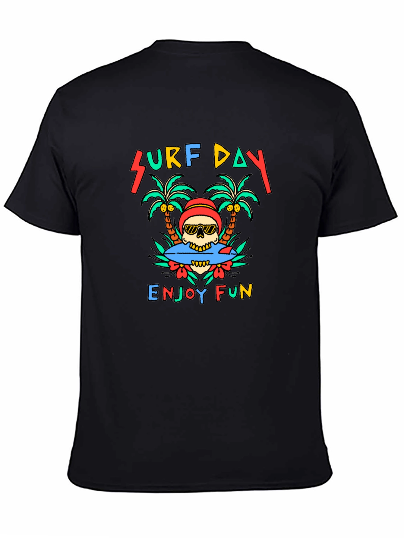 Surf Day Skull Graphic Tee