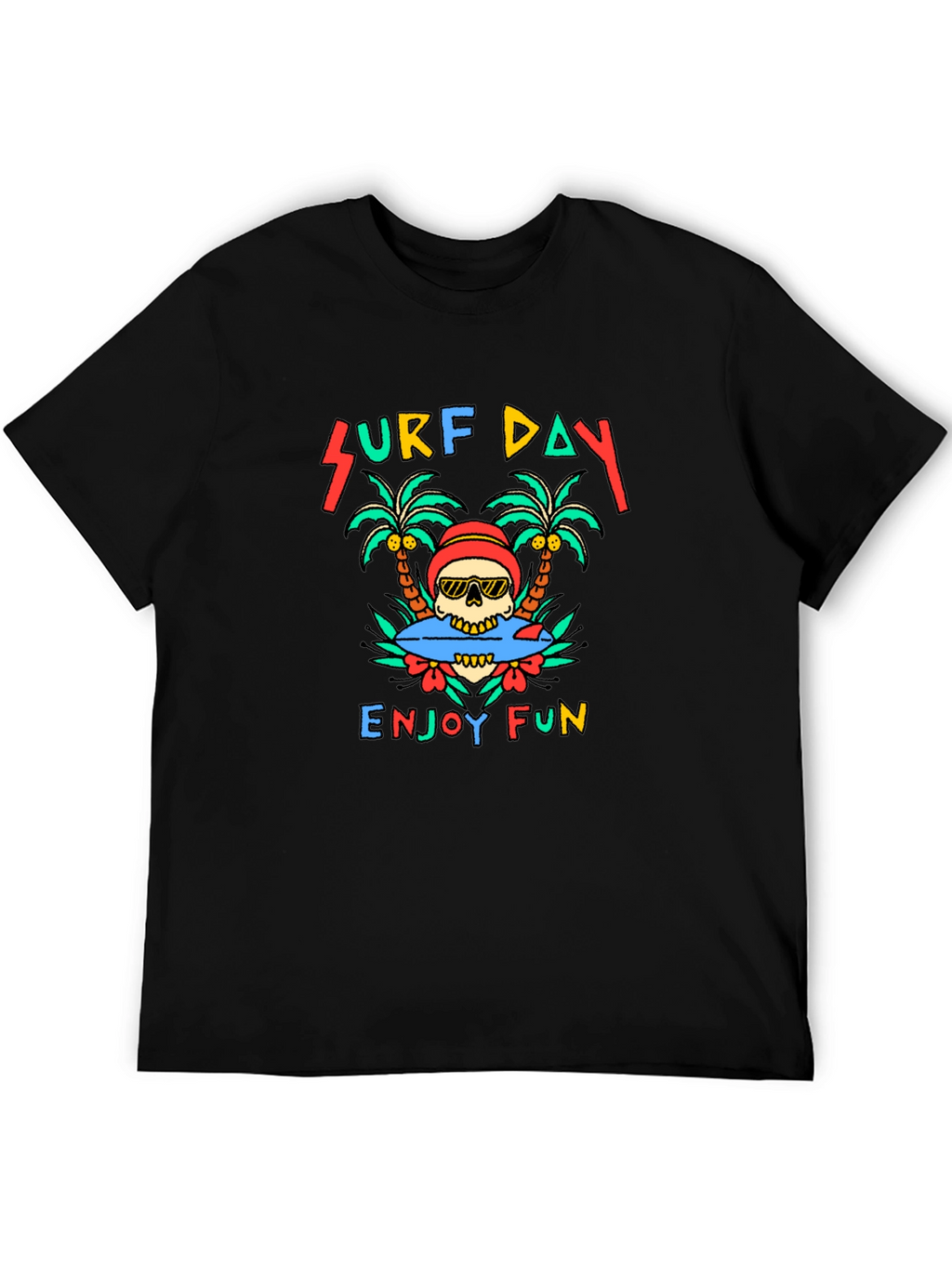 Surf Day Skull Graphic Tee