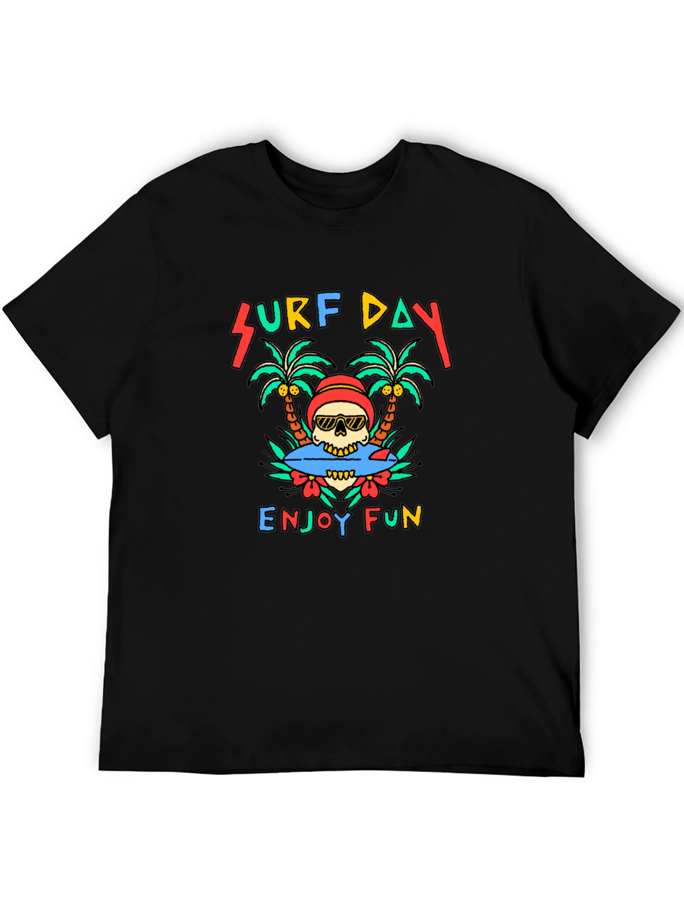 Surf Day Skull Graphic Tee