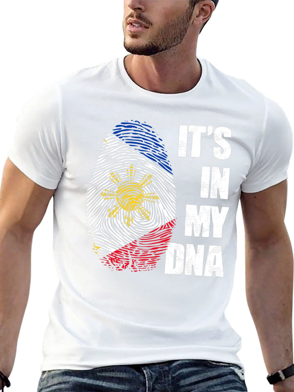 Filipino Flag Fingerprint DNA T-Shirt