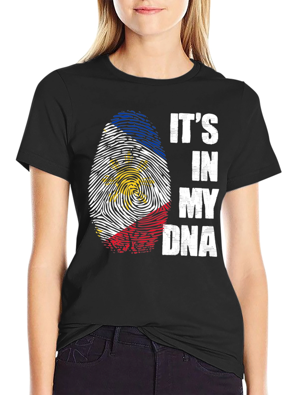 Filipino Flag Fingerprint DNA T-Shirt