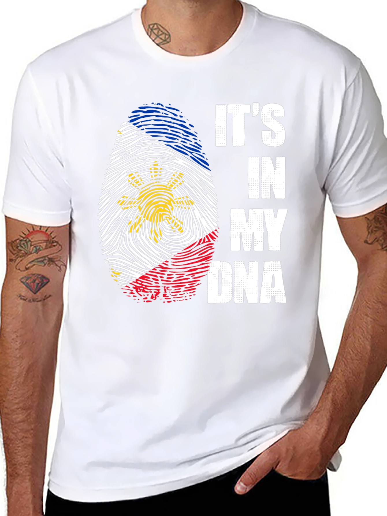 Filipino Flag Fingerprint DNA T-Shirt
