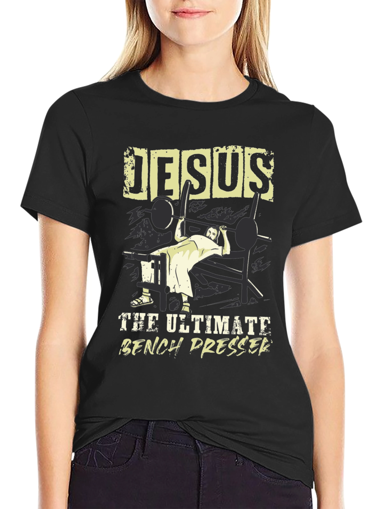 Jesus The Ultimate Bench Presser Graphic T-Shirt