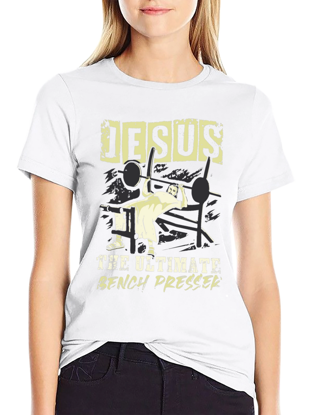 Jesus The Ultimate Bench Presser Graphic T-Shirt