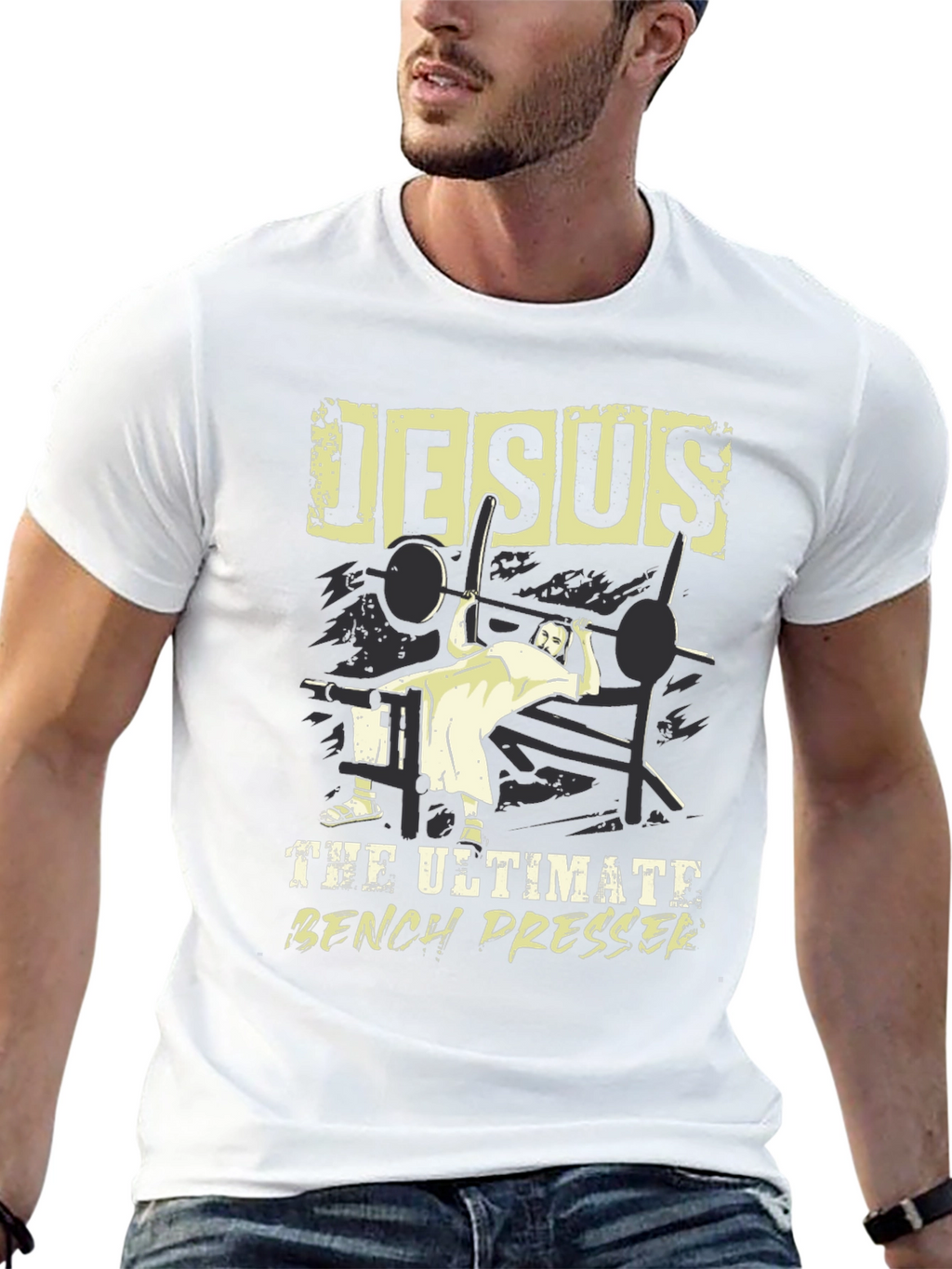 Jesus The Ultimate Bench Presser Graphic T-Shirt