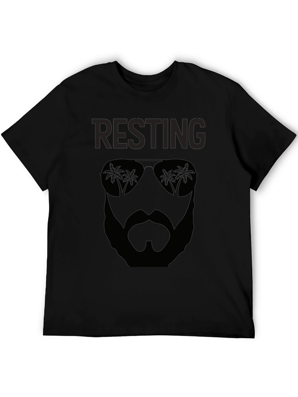 Resting Beach Face Black T-Shirt