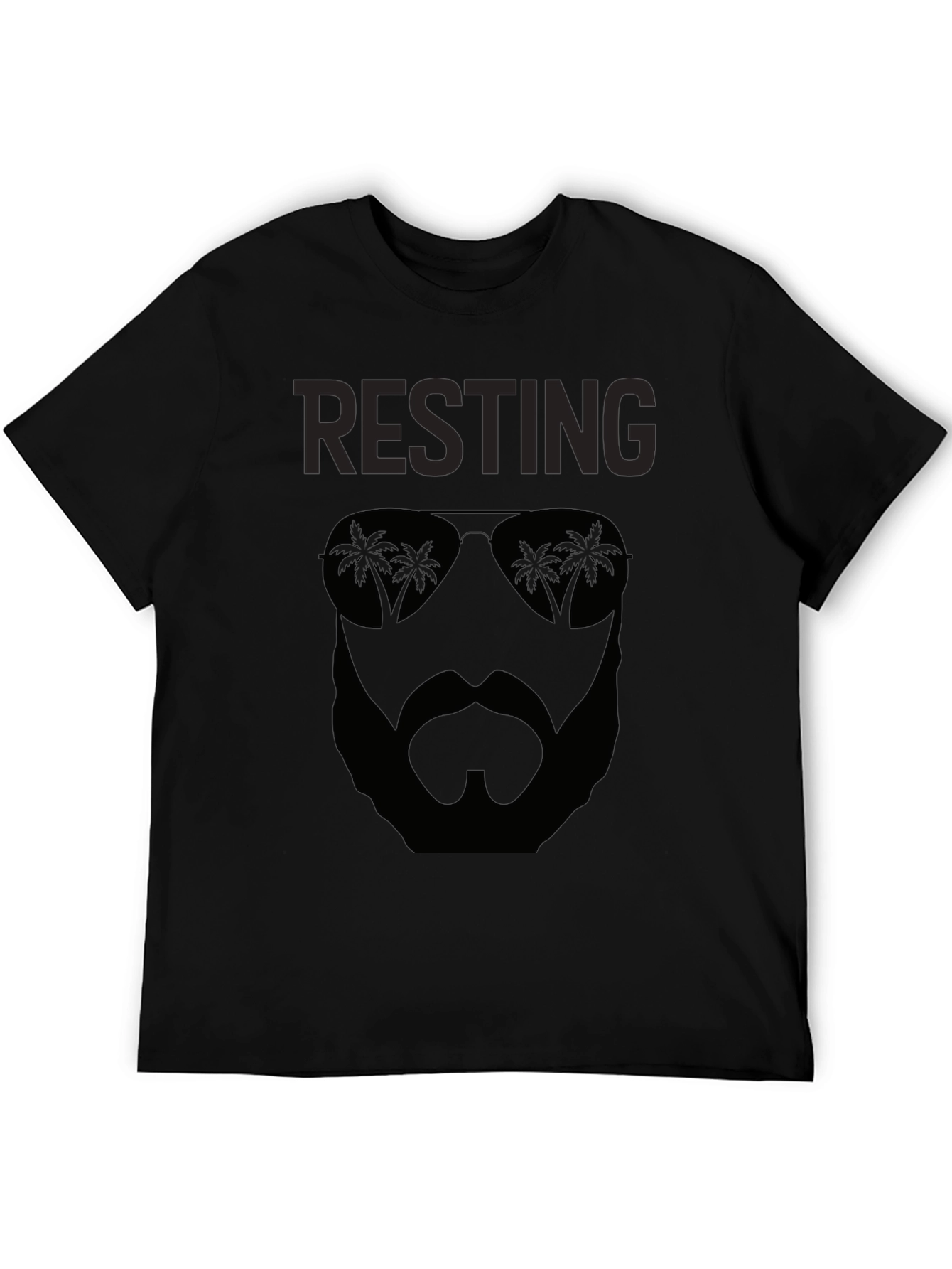 Resting Beach Face Black T-Shirt