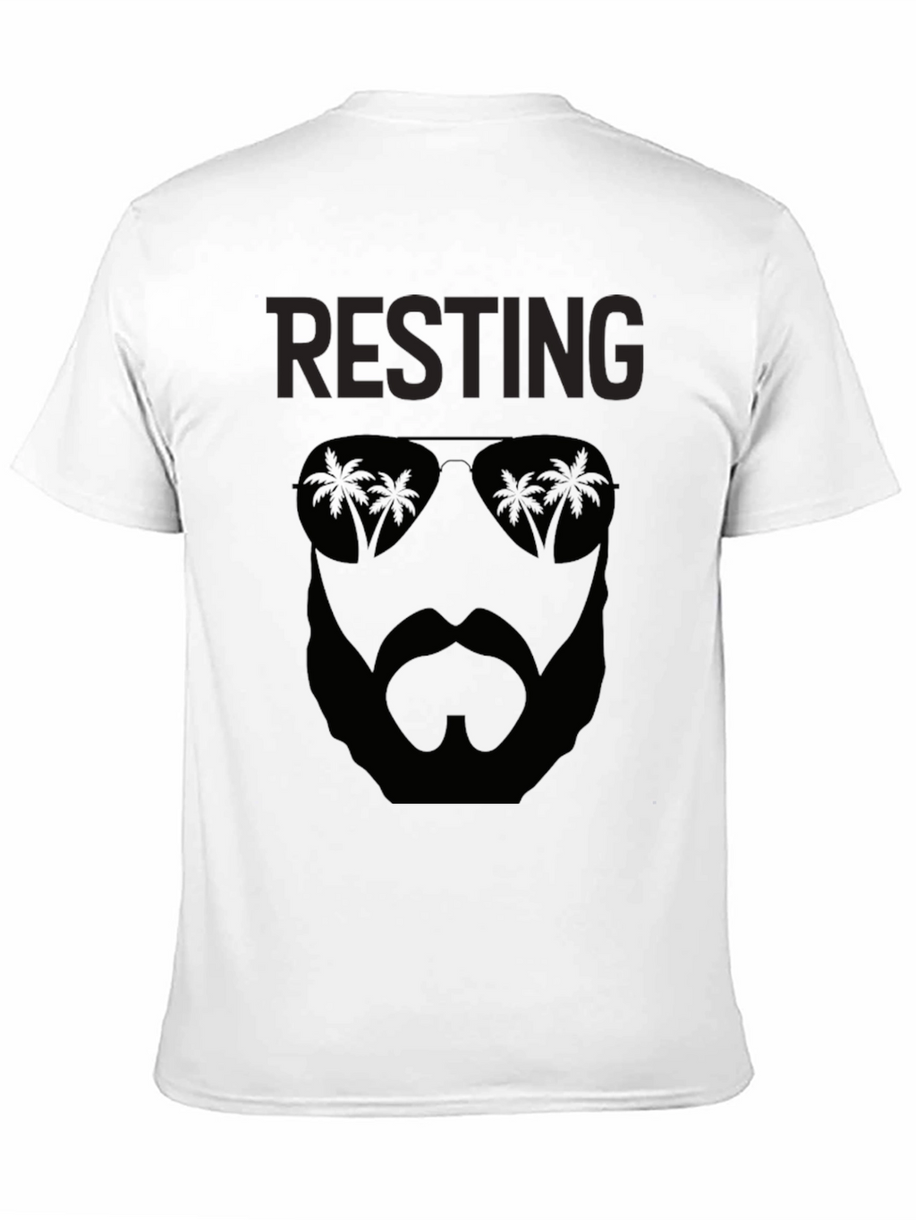 Resting Beach Face Black T-Shirt