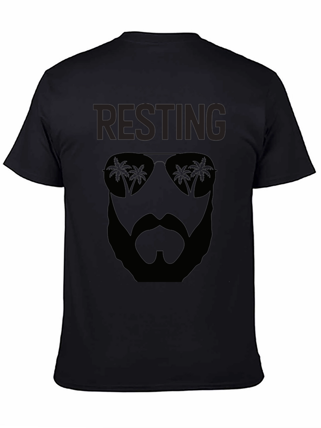 Resting Beach Face Black T-Shirt