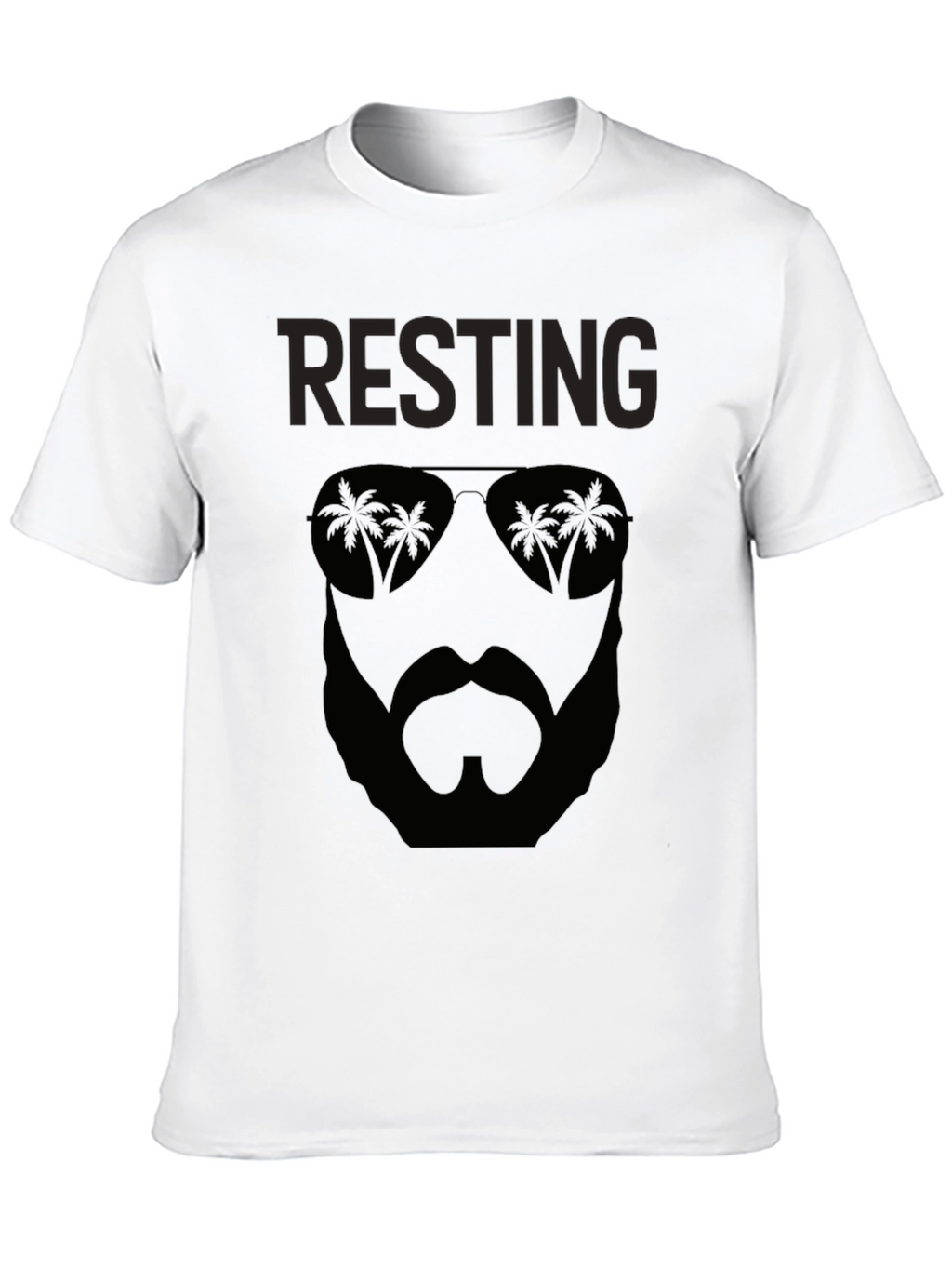 Resting Beach Face Black T-Shirt
