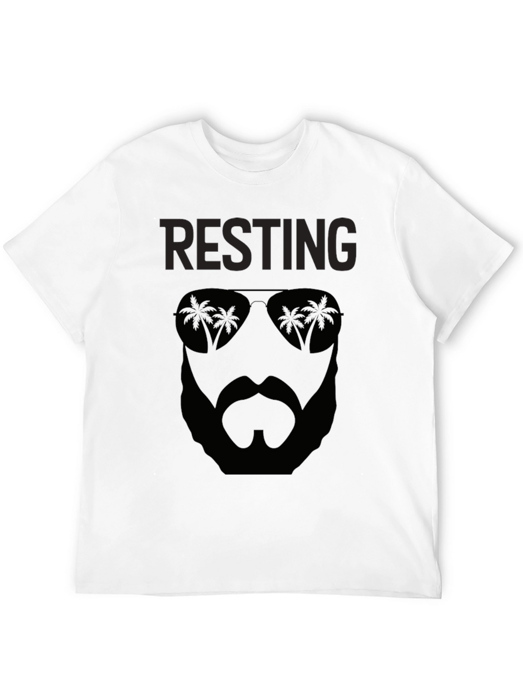 Resting Beach Face Black T-Shirt