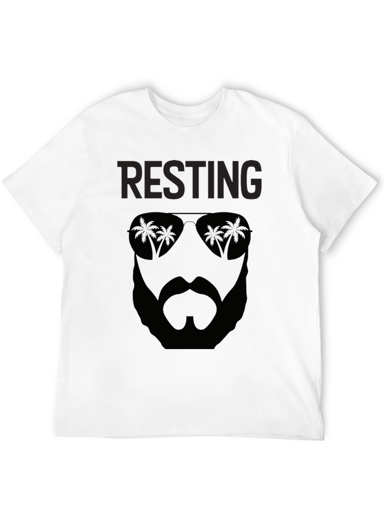 Resting Beach Face Black T-Shirt