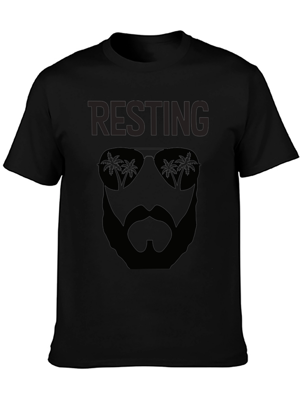 Resting Beach Face Black T-Shirt