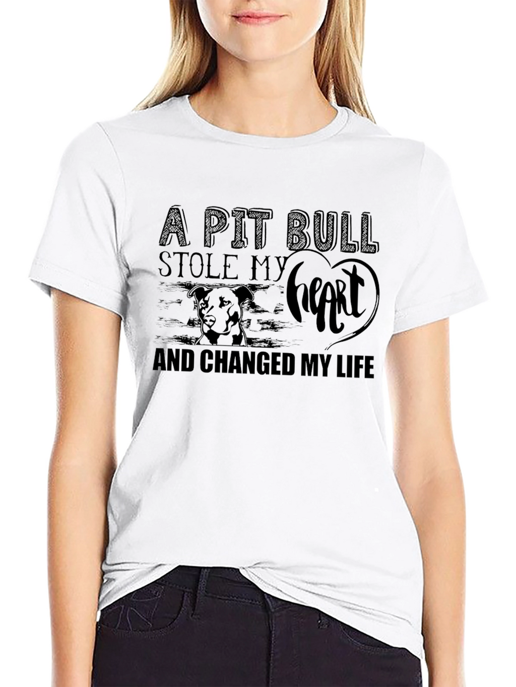 Pit Bull Stole My Heart Graphic T-Shirt