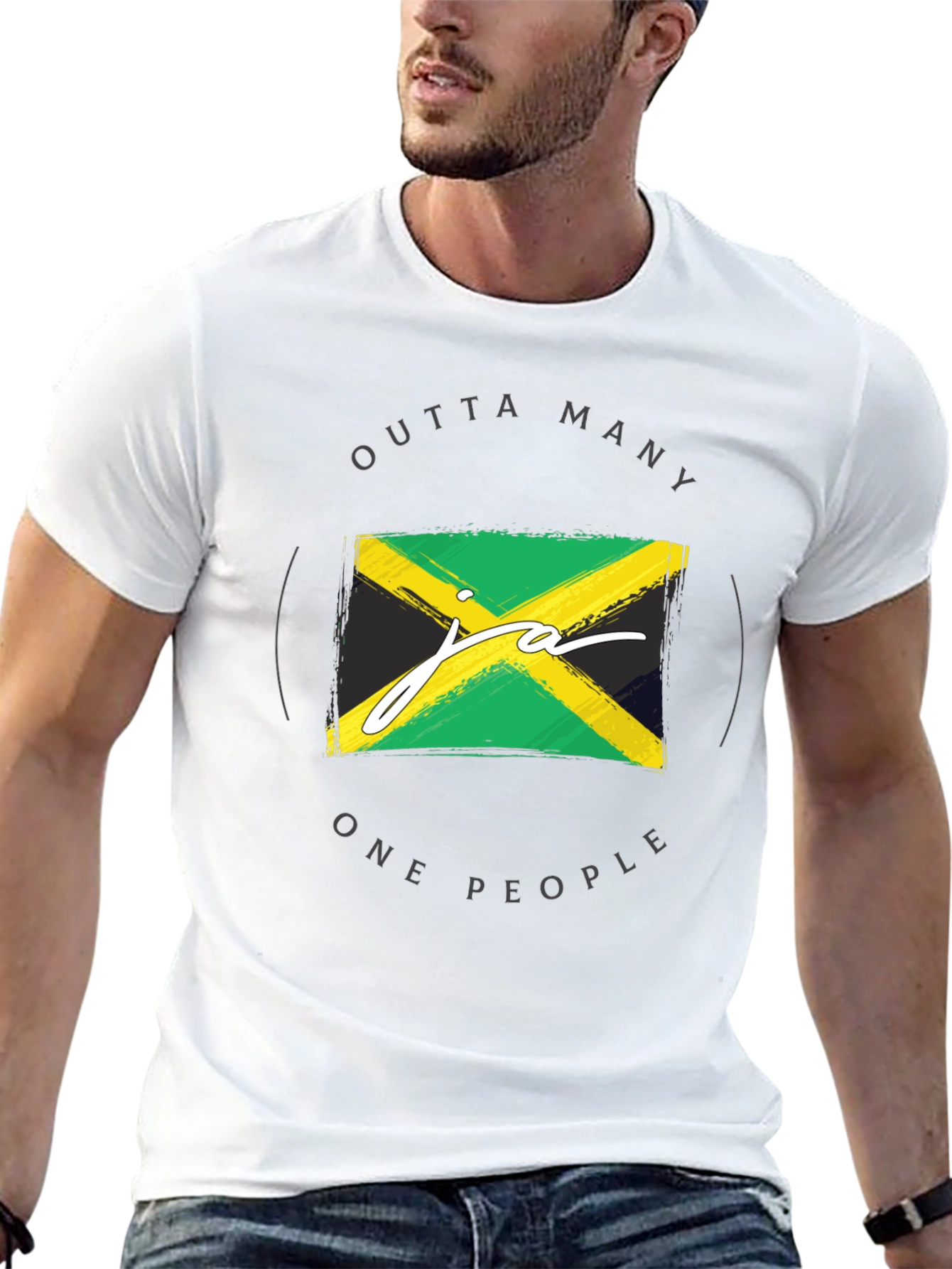 Jamaican Flag T-Shirt - Outta Many One People