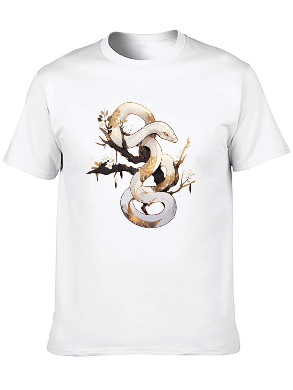 Snake Art Tee: Black Graphic T-Shirt